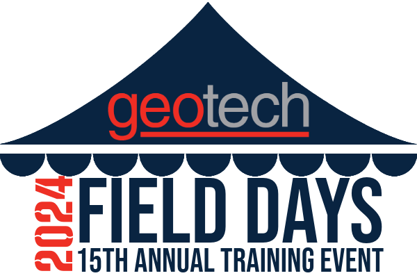 field days logo, a tent above the Geotech logo and the words Annual Field Days.