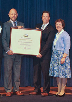 Accepting the President's "E" Award