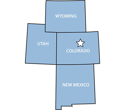 Colorado, New Mexico, Utah and Wyoming