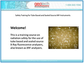 Safety Training for Tube Based and Sealed Source XRF Instruments